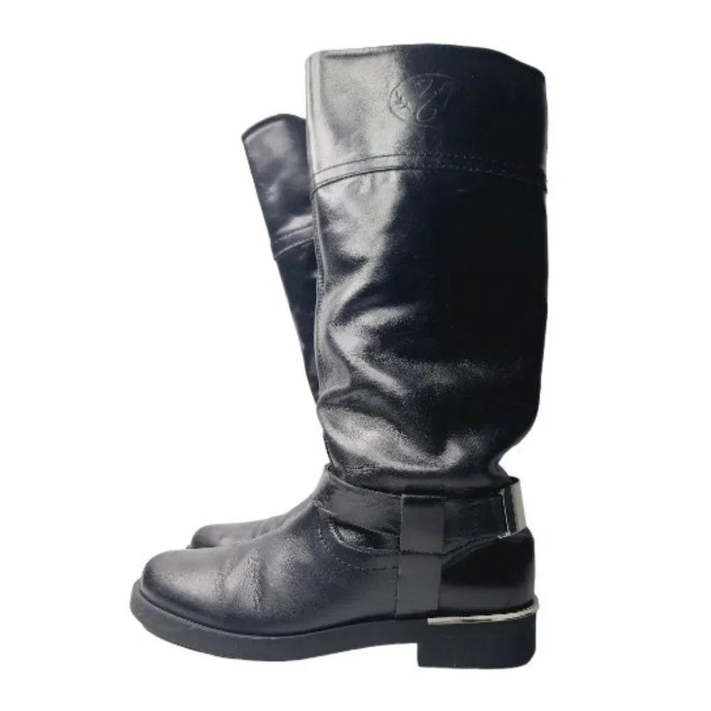 Zara Girl's Leather‎ Mid-Calf Classic Side Zip Party Western Boots Size 7